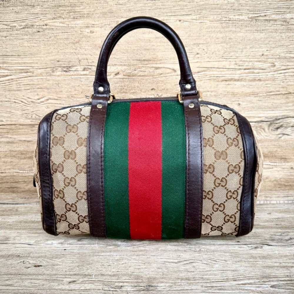 Authentic Gucci Web Boston Bag - Picture 13 of 14